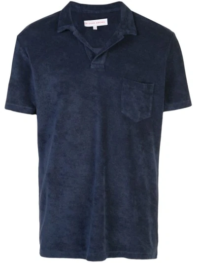 Orlebar Brown Terry Polo Shirt In Blue