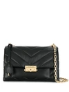 Michael Kors Cece Quilted-effect Crossbody Bag In Black