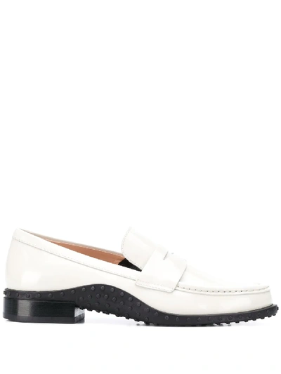 Tod's Patent Effect Loafers In 白色