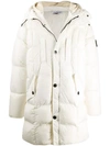 Stone Island Hooded Puffer Coat In V0099 White