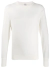 Eleventy Long-sleeve Fitted Sweater In White