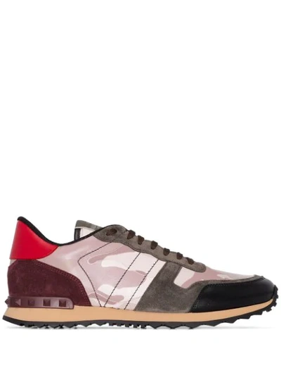 Valentino Garavani Rockstud Runner Sneakers In Red