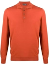 Drumohr Merino Polo Shirt In Orange