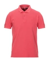 Sun 68 Polo Shirts In Coral