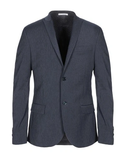 Grey Daniele Alessandrini Suit Jackets In Blue