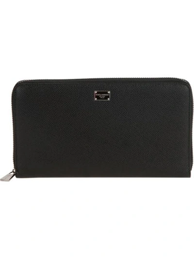Dolce & Gabbana Zip Fastening Coat Wallet In Black