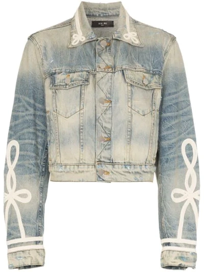 Amiri Roping Trucker Jacket In Vintage Blue