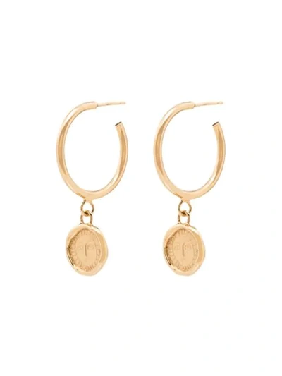 Holly Ryan Picasso Coin Drop Hoop Earrings In Gold