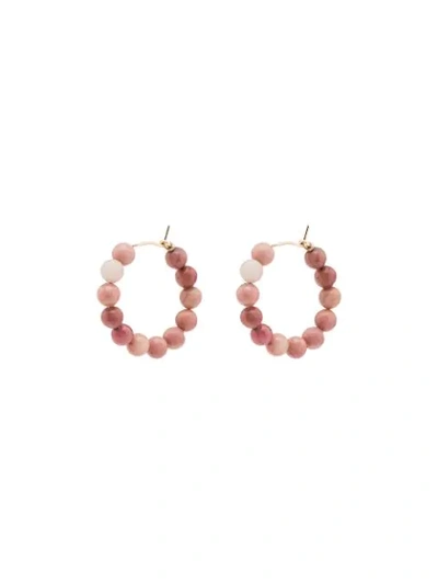 Holly Ryan Agate Beaded Hoop Earrings In Pink