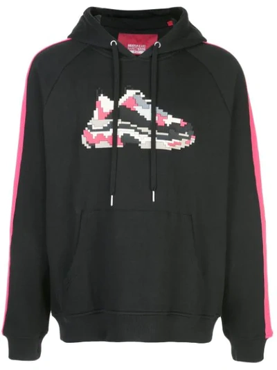 Mostly Heard Rarely Seen 8-bit Sweet Rave Appliqued Hoodie In Black