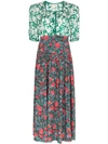 Rentrayage Dragon Lady Floral Print Dress In Green
