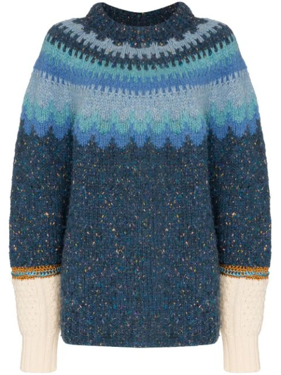 Rentrayage Isle Of Skye Wool Jumper In Blue