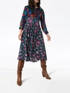 Rentrayage Dragon Lady Floral Print Shirt Dress In Pink