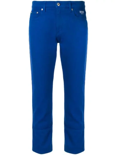 Msgm Slim Fit Trousers In Blue