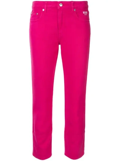 Msgm Slim Fit Trousers In Pink