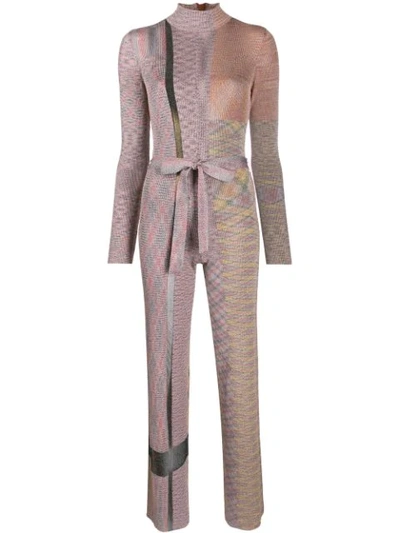 Missoni Patterned Knit Jumpsuit In Pink