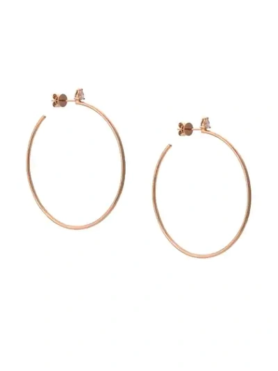 Anita Ko 18kt Rose Gold Pear Diamond Stud Hoop Earrings In Rosegold