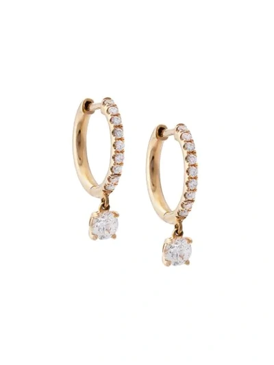 Anita Ko 18kt Yellow Gold Round Diamond Drop Huggie Earrings