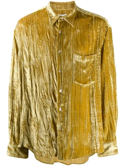 Cmmn Swdn Crinkled Oversize Shirt In Gold