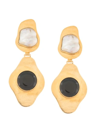 Liya Stone-embellished Drop Earrings In Gold