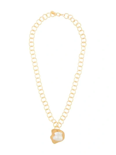 Liya Stone Pendant Chain Necklace In Gold
