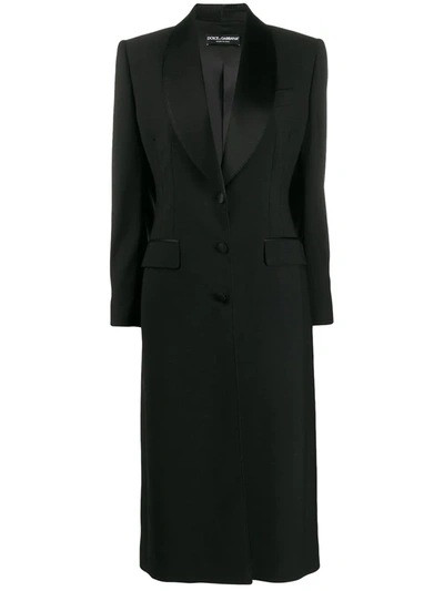 Dolce & Gabbana Tailored Shawl Lapel Coat In Black