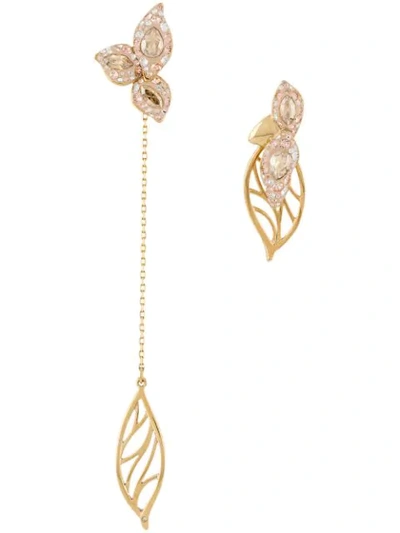 Atelier Swarovski Graceful Bloom Mismatched Earrings In Gold