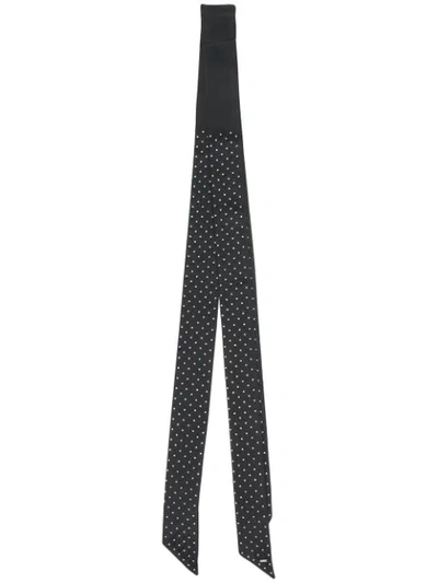 Saint Laurent Stud Embellished Tie In Black