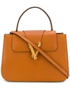 Versace Virtus Tote Bag In Brown