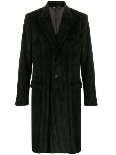 Dolce & Gabbana Corduroy Coat In Black