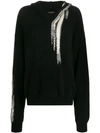 Ann Demeulemeester Long Sleeved Knitted Hoodie In Black