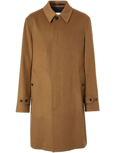 Burberry Single-breasted Collared Coat In Neutrals