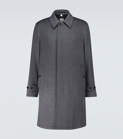 Burberry Cashmere-wool Single-breasted Coat In Pewter Melange
