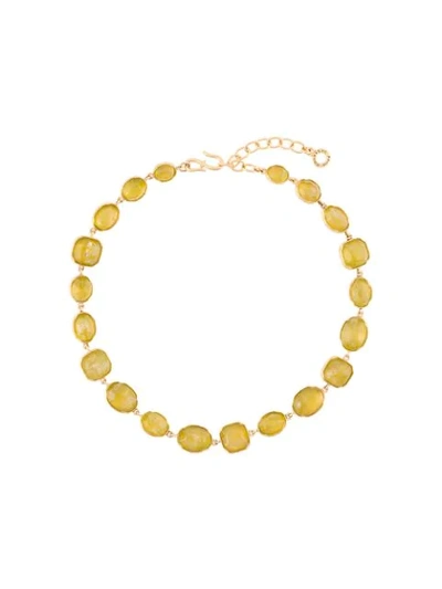 Goossens Cabochons Crystal-embellished Necklace In Gold