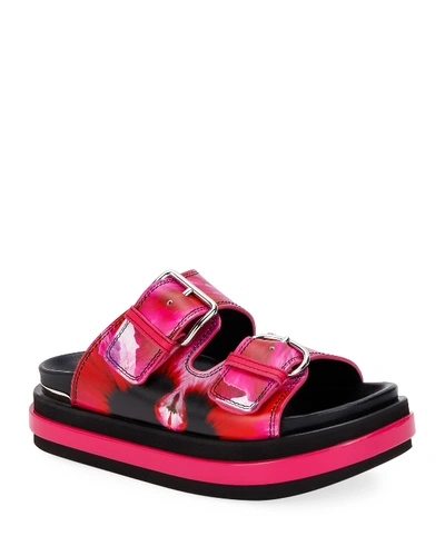 Alexander Mcqueen Floral-print Chunky Sport Sandals In Pink