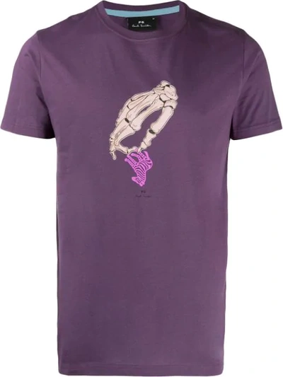 Ps By Paul Smith Skeleton Print T-shirt In Purple