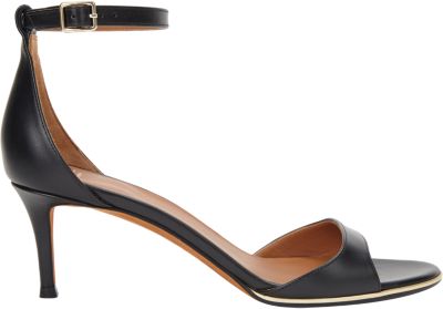 black ankle strap sandals low heel
