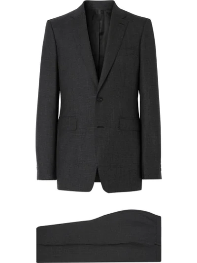 Burberry Checked Three-piece Suit In Black