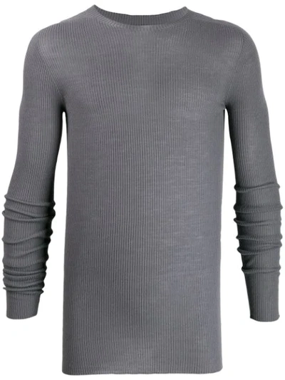 Rick Owens Ribbed Sweater In Grey