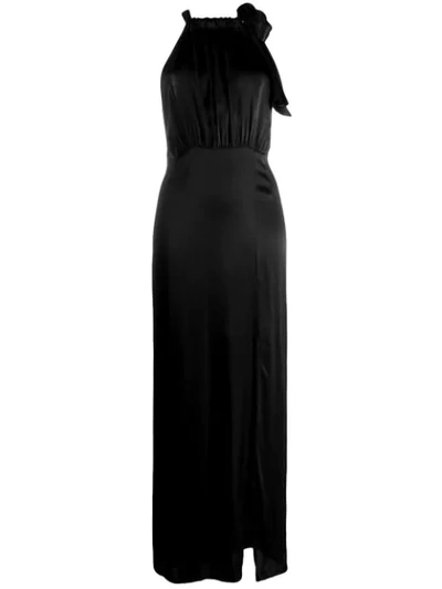 Rotate Birger Christensen Draped Maxi Dress In 1000 Black