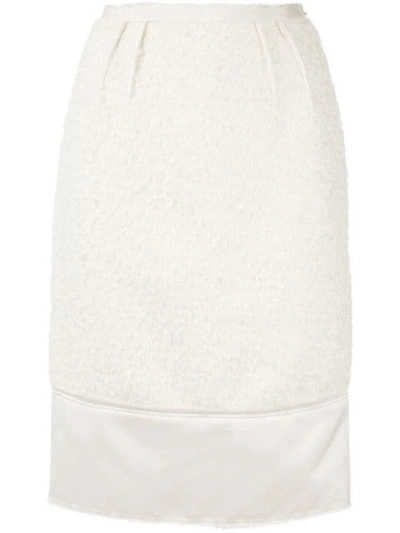 N°21 Textured Midi Pencil Skirt In White