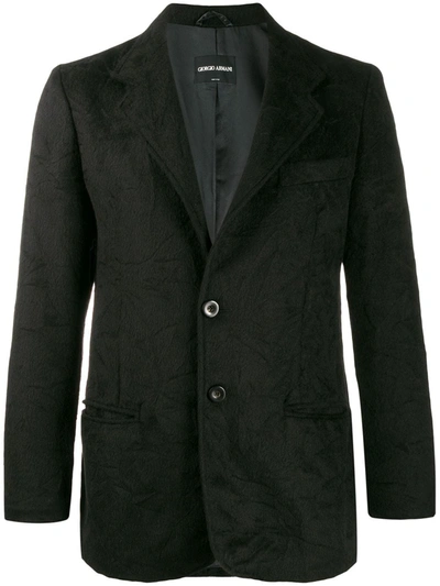 Pre-owned Giorgio Armani 1990s Textured Jacket In Black