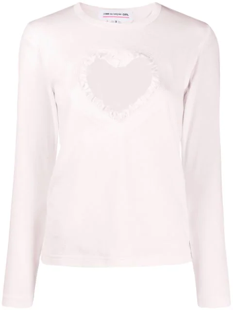 Comme Des Garcons Girl Cut-out Heart T-shirt In Pink | ModeSens