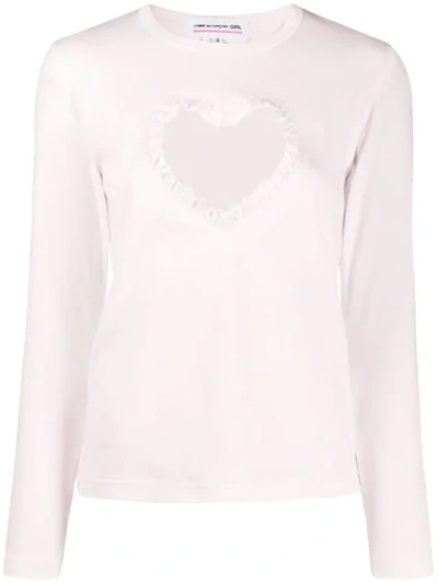 Comme Des Garcons Girl Cut-out Heart T-shirt In Pink