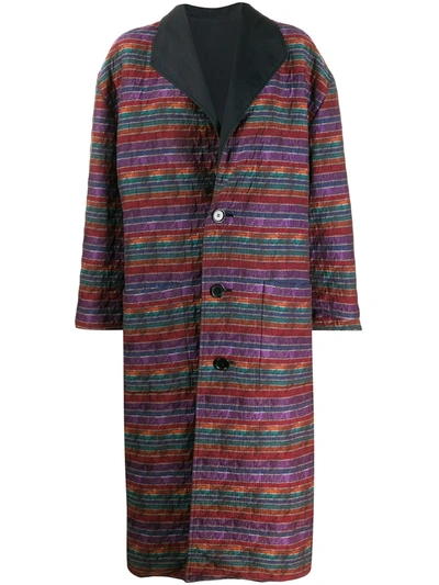 Pre-owned Missoni 1980s Reversible Oversized Coat In Purple