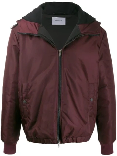 Dondup Zipped Hooded Jacket In Red