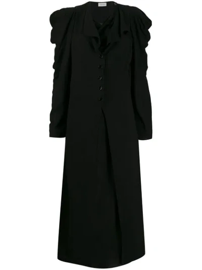 Lemaire Front Buttoned Midi Dress In Black