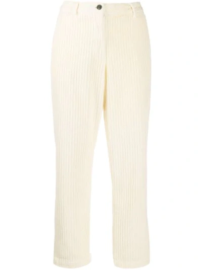 Woolrich Cropped Corduroy Trousers In Neutrals