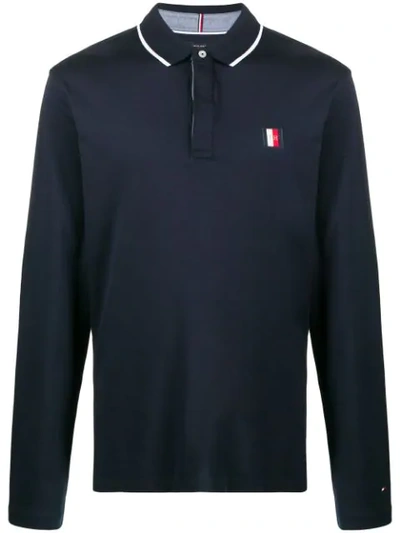 Tommy Hilfiger Sky Captain Logo Polo Shirt In Blue