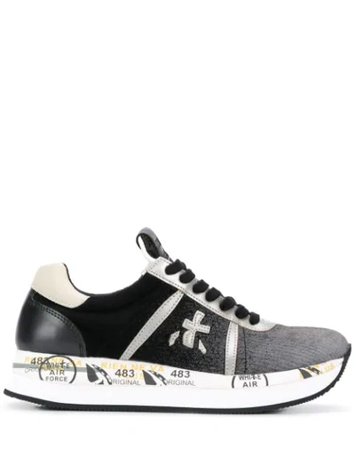 Premiata Panelled Sneakers In Black